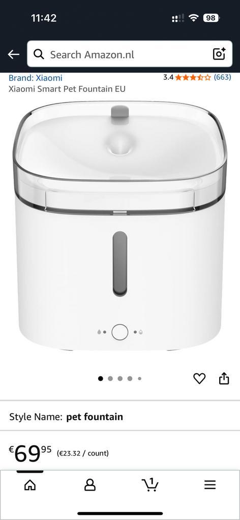 xiaomi pet fountain with filter set, Dieren en Toebehoren, Katten-accessoires, Gebruikt, Ophalen of Verzenden