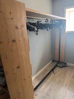 Houten kledingrek met legplankenkast – robuust & praktisch, Ophalen, Zo goed als nieuw