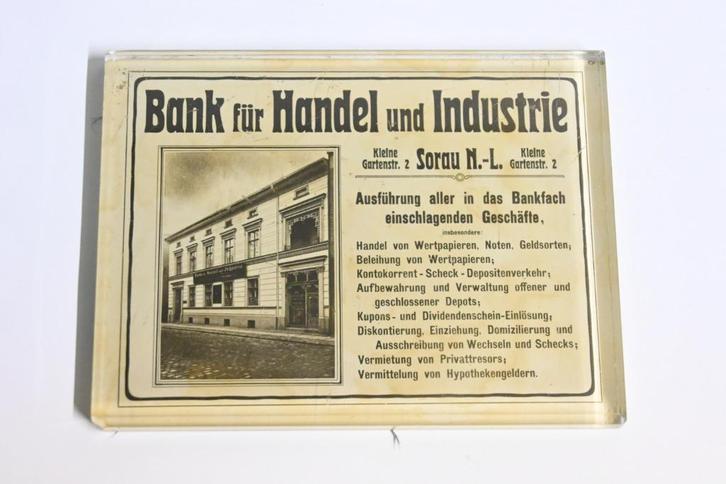 Sorau Duitsland zary Polen glazen bank reclame presse papier, Verzamelen, Merken en Reclamevoorwerpen, Zo goed als nieuw, Gebruiksvoorwerp