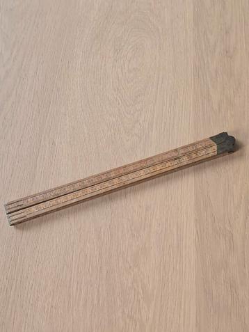 Antieke houten/koperen 1M duimstok Schuil Holland no 321 €6 beschikbaar voor biedingen
