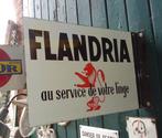 dubbelzijdig emaillen reclamebord flandria, Antiek en Kunst, Curiosa en Brocante, Ophalen