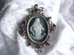 Prachtige Grote Zware Zilver Camee Hanger/Broche - Theresia, Verzenden, Zilver, Hanger, Met edelsteen