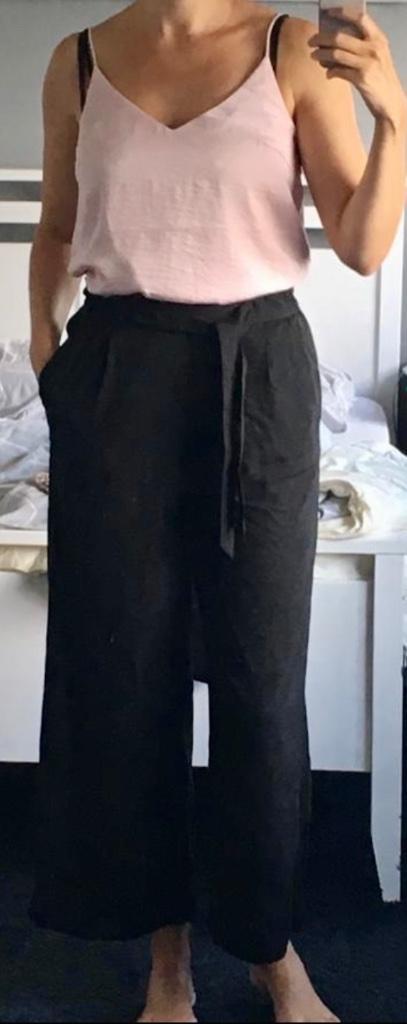 Paperbag broek (NIEUW) HM, Kleding | Dames, Broeken en Pantalons, Nieuw, Maat 36 (S), Zwart, Lang, Ophalen of Verzenden
