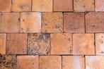 Ca 9 m2 rode terracotta antieke plavuizen 18x18 cm, Ophalen, Gebruikt, Steen of Klei, Minder dan 50 cm