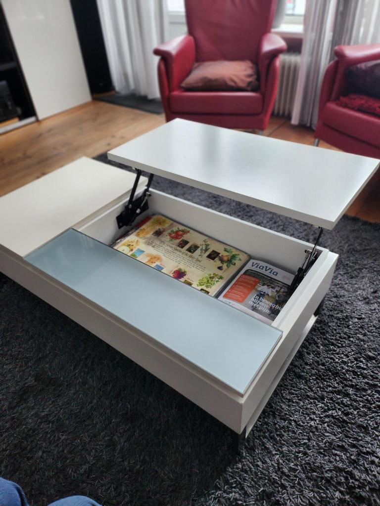 Montel Salontafel met Opbergruimte en Uitschuifbaar Blad, 100 tot 150 cm, Zo goed als nieuw, Modern, Minder dan 50 cm