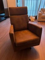 Relaxfauteuil echt leer, Huis en Inrichting, Fauteuils, 75 tot 100 cm, Ophalen of Verzenden, Zo goed als nieuw, Stof