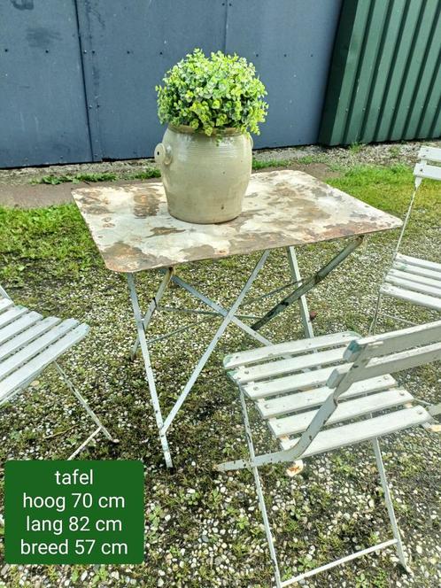 brocante franse ijzeren klaptafel, Antiek en Kunst, Curiosa en Brocante, Ophalen