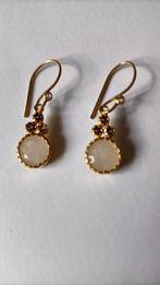 Fraaie zilver vergulden oorbellen Rozenkwarts Lolitee, Hangers, Verzenden, Nieuw, Met edelsteen