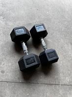 Rubberen Hexa Dumbells 2x15kg, Sport en Fitness, Fitnessmaterialen, Zo goed als nieuw, Dumbbell, Ophalen