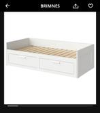 Witte Brimnes Bedbank - Eenpersoons, Huis en Inrichting, Slaapkamer | Bedden, Ophalen, Gebruikt, Eenpersoons, Wit