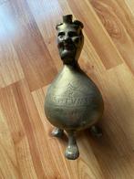 Bronzen Kan Schenkkan met baardman tuit, Antiek en Kunst, Antiek | Koper en Brons, Verzenden