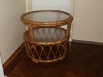 rotan tafeltje jaren 60/70 Rohe, Huis en Inrichting, Tafels | Bijzettafels, Ophalen, Rond, Minder dan 55 cm, 45 tot 60 cm