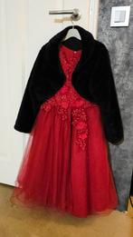 Rode feestjurk / kerstjurk met bolero maat 158, Kinderen en Baby's, Kinderkleding | Maat 158, Ophalen of Verzenden, Zo goed als nieuw