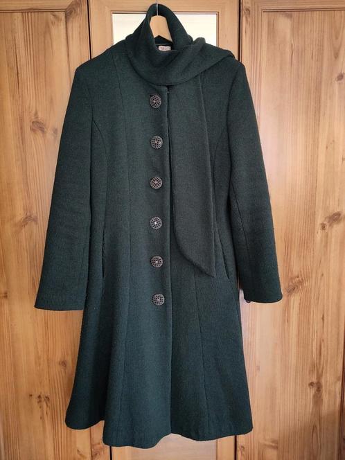 Prachtige mantel met wol, maat M/L, Kleding | Dames, Jassen | Winter, Gedragen, Groen, Ophalen of Verzenden