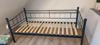 Gratis zwart metalen eenpersoonsbed, Huis en Inrichting, Slaapkamer | Bedden, 90 cm, Eenpersoons, Zwart, Ophalen of Verzenden