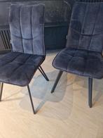 De bommel eetkamerstoelen | Antraciet velours eettafelstoele, Huis en Inrichting, Stoelen, Ophalen, Twee, Zo goed als nieuw, Stof