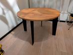 Prachtige ronde eiken eettafel 120cm met stalen poten, Huis en Inrichting, Tafels | Eettafels, Ophalen, Rond, Zo goed als nieuw