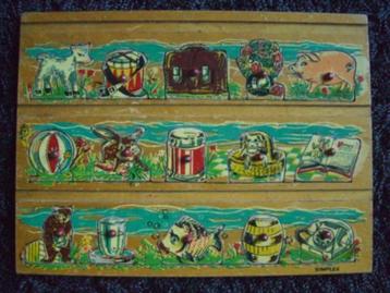ANTIEK SPEELGOED - HOUTEN INLEG PUZZEL - 1950  beschikbaar voor biedingen