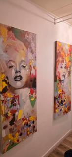 Kleurrijke Pop Art Canvas Marilyn Monroe & Audrey Hepburn, Ophalen of Verzenden