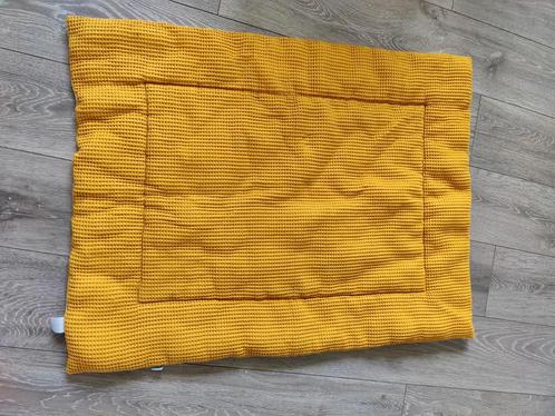 Boxkleed 100 x 80 cm okergeel/ wit, Kinderen en Baby's, Boxen, Zo goed als nieuw, Rechthoekig, Boxkleed, Ophalen of Verzenden