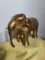 9615) mooie grote zware messing olifant 27x21cm, Antiek en Kunst, Ophalen of Verzenden