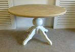 Prachtige witte landelijke ronde eettafel 120 cm, Ophalen, Eikenhout, Zo goed als nieuw, Vijf personen of meer