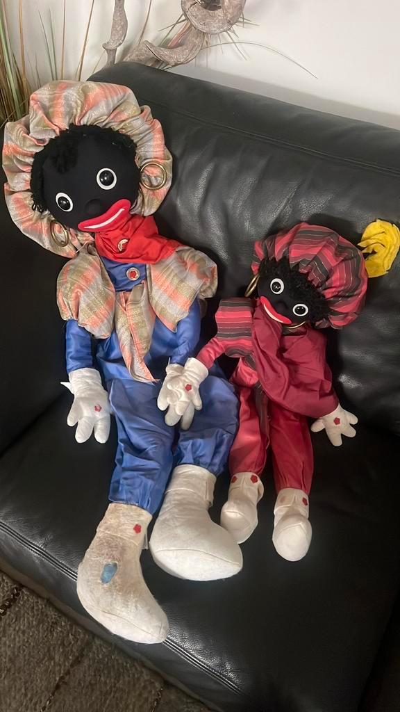 Echt oude zwarte pieten 1 meter en 1 van 65cm groot, Diversen, Sinterklaas, Gebruikt, Ophalen