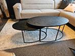 Salontafel set zwart aluminium ovaal, Nieuw, Minder dan 50 cm, Ovaal, 50 tot 100 cm