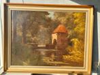 Schilderij met watermolen, Antiek en Kunst, Kunst | Schilderijen | Klassiek, Ophalen of Verzenden