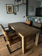 Eettafel met 4 stoelen, Huis en Inrichting, Tafels | Eettafels, Industrieel, Zo goed als nieuw, Ophalen