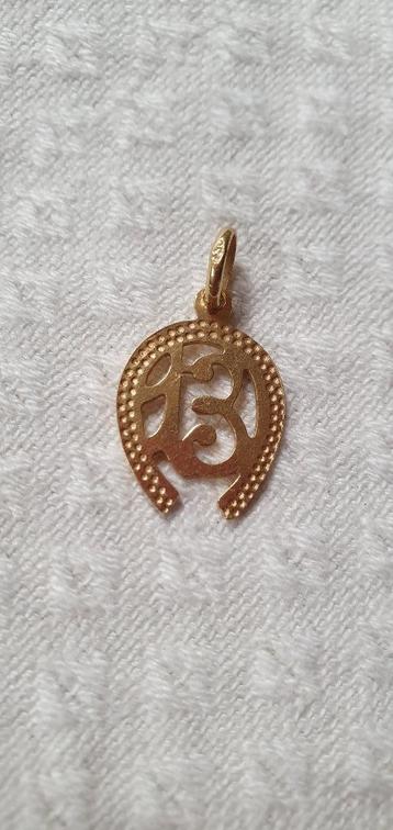 18K Geel Gouden Hanger Hoefijzer Lucky Dertien Geluksbrenger beschikbaar voor biedingen
