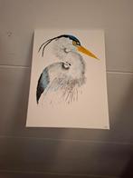 Reiger aquarel, Antiek en Kunst, Ophalen of Verzenden