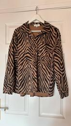 Bien Bleu zwart/bruine panterblouse maat L, Kleding | Dames, Blouses en Tunieken, Zwart, Maat 42/44 (L), Ophalen of Verzenden