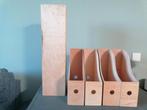 Ikea 4 houten lectuurbakken en 1 cd rek, Ophalen, Gebruikt