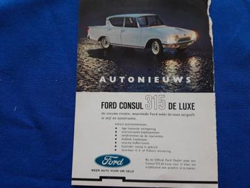 Ford Consul 315 de Luxe - originele advertentie beschikbaar voor biedingen