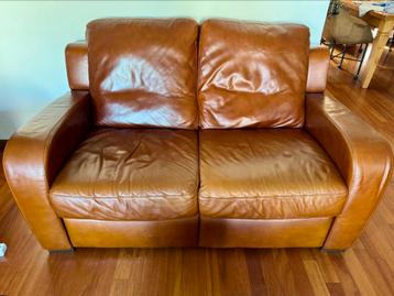 Natuzzi lederen 2-zits bank / 2 fauteuils met relax beschikbaar voor biedingen