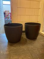 Twee matzwarte plantenbakken kunststof, Ophalen, Kunststof, Minder dan 60 cm, Rond