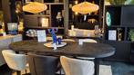 Eettafel Denzel Mangohout Zwart – 200cm Nu Extra voordelig !, Vijf personen of meer, Metaal, Ovaal, Nieuw