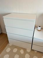 MALM Ladekast Wit 80x100cm - 4 Lades, Ophalen, Overige materialen, Gebruikt, 100 tot 150 cm
