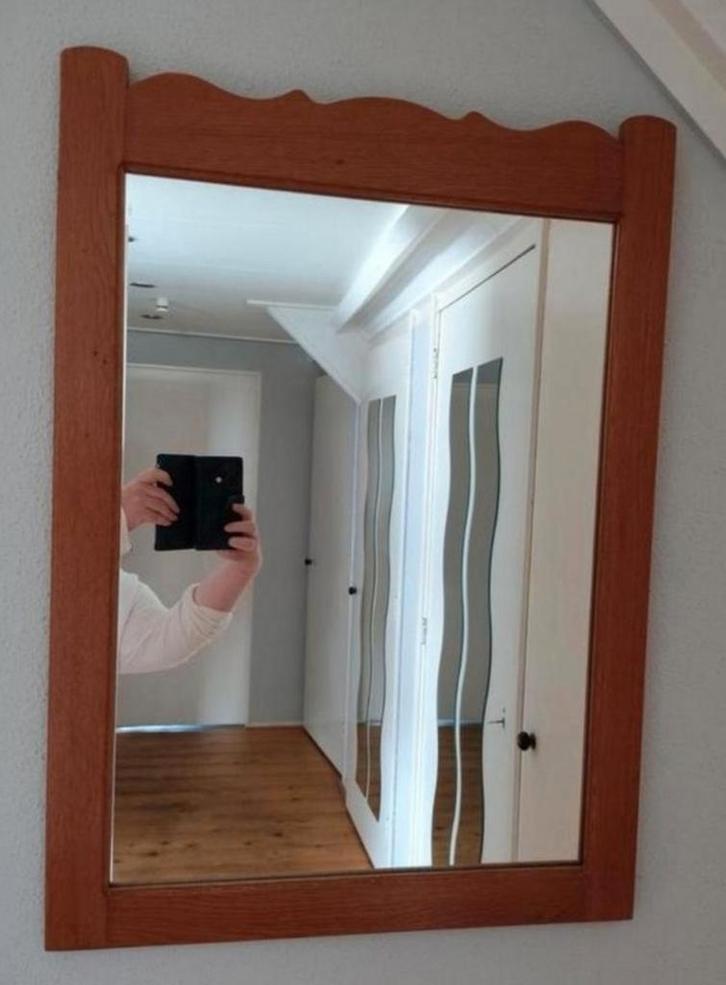 Mooie eikenhout Spiegel, Huis en Inrichting, Woonaccessoires | Spiegels, Zo goed als nieuw, 50 tot 75 cm, Minder dan 100 cm, Rechthoekig