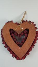 Brocante hart, kersthart, gedroogde bloemen, decoratie. W2, Diversen, Kerst, Tweedehands verkoop, Tweedehands verkoop, Gebruikt