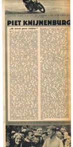 Piet Knijnenburg - Artikel uit Tijdschrift 1949, Ophalen of Verzenden, Gebruikt