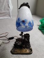 Art Deco Jugendstil lamp brons met ree lucifers houder, Ophalen of Verzenden