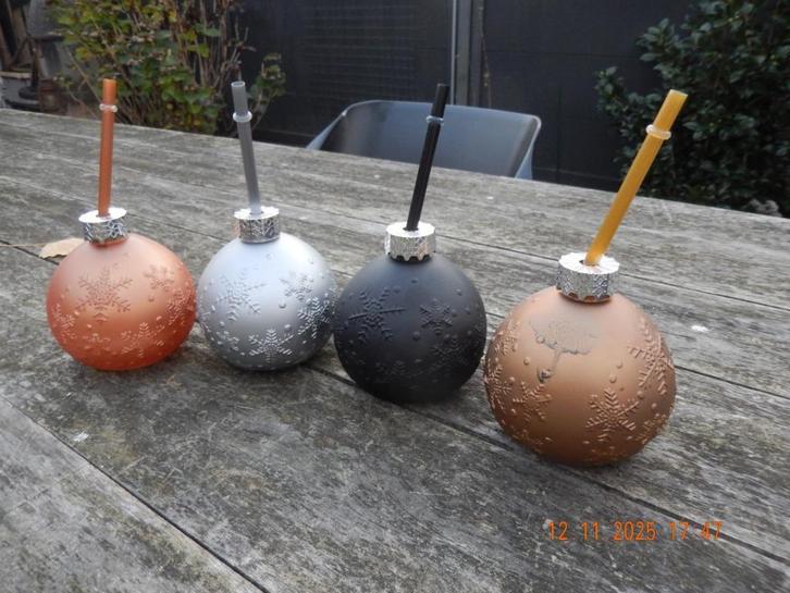 “Drinkglas” – Kerstbal met Rietje, Diversen, Kerst, Nieuw, Ophalen of Verzenden