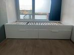 Brimnes bed 90/200, Ophalen, 90 cm, Eenpersoons, Wit