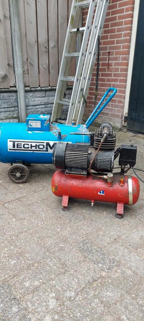 Geluidsarme compressor met losse tank, Doe-het-zelf en Verbouw, Compressors, Gebruikt, 6 tot 10 bar, Geluidgedempt, Ophalen