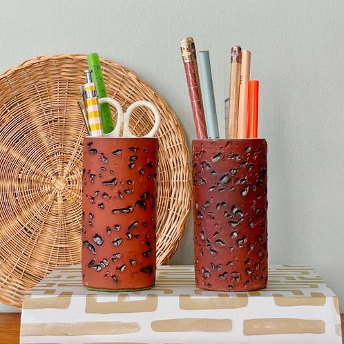 vintage berkenbast keramiek POT vaasjes Mid Century japandi, Antiek en Kunst, Antiek | Keramiek en Aardewerk, Ophalen of Verzenden