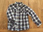H&M overhemd, maat 128, wit grijs blauw oranje geruit, Gebruikt, H&M, Overhemd of Blouse, Ophalen of Verzenden
