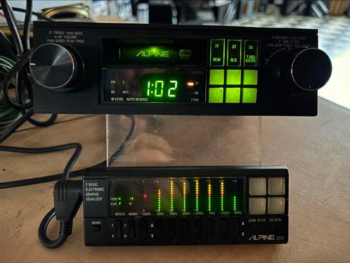 Unieke Alpine installatie jaren ‘80 met equalizer, Auto diversen, Autoradio's, Ophalen of Verzenden
