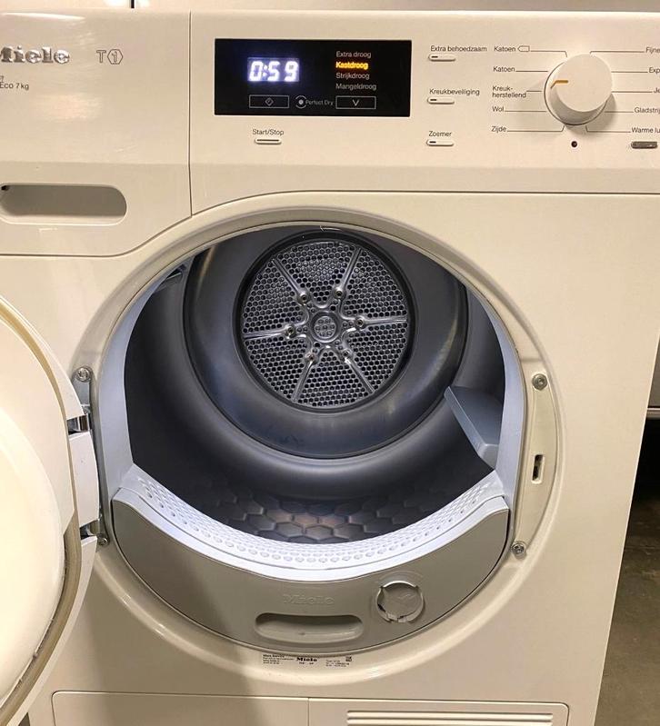 In goede staat Miele T1 warmtepompdroger 8kg A+++, Witgoed en Apparatuur, Wasdrogers, Zo goed als nieuw, Condens, Voorlader, 8 tot 10 kg